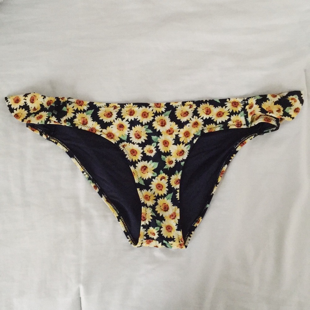 Forever 21 sunflower cheeky swim bottoms